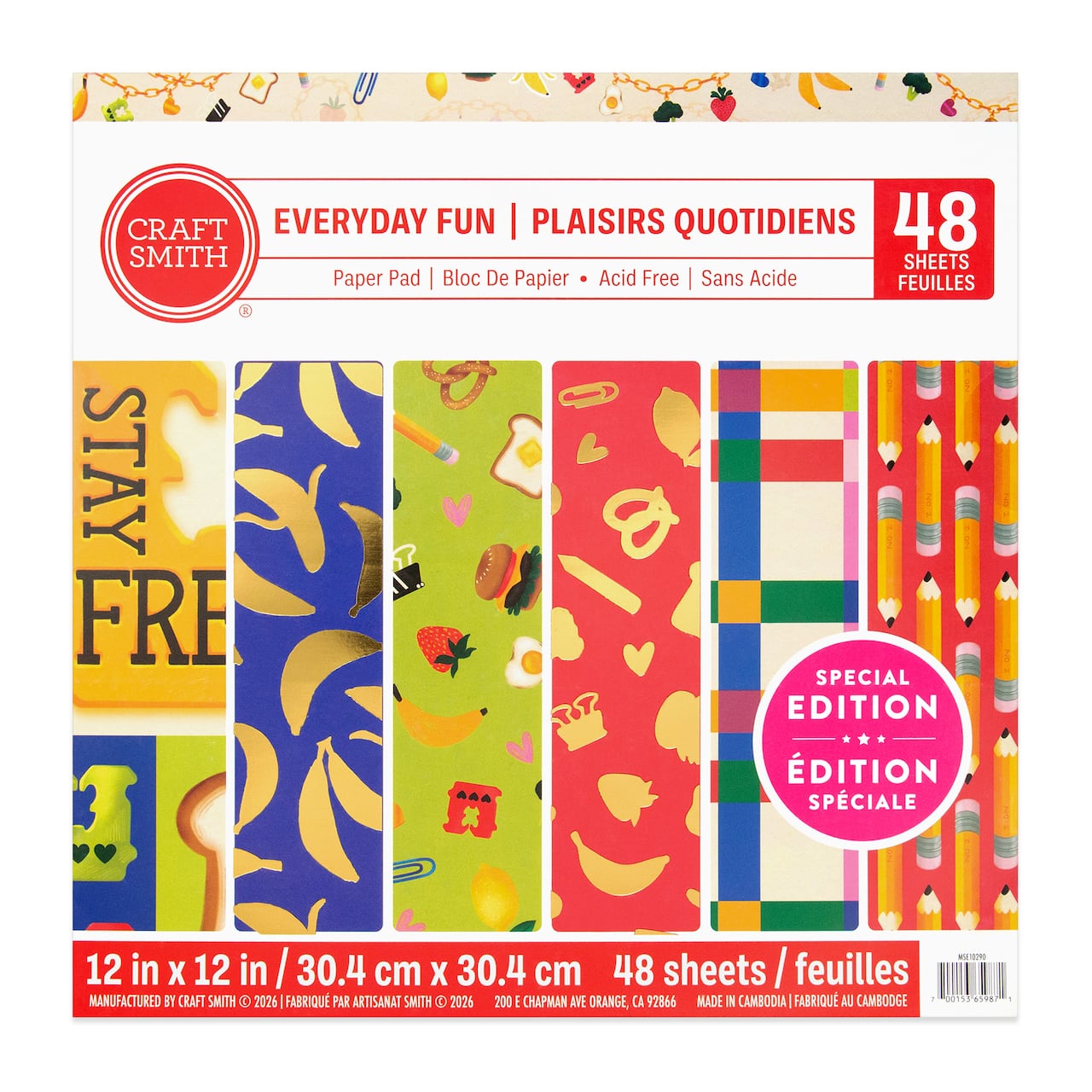 Craft Smith 12" x 12" Everyday Fun Paper Pad, 48 Sheets
